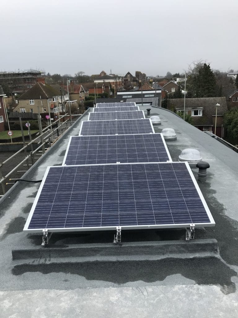 Front view of solar panels installed on Front roof.